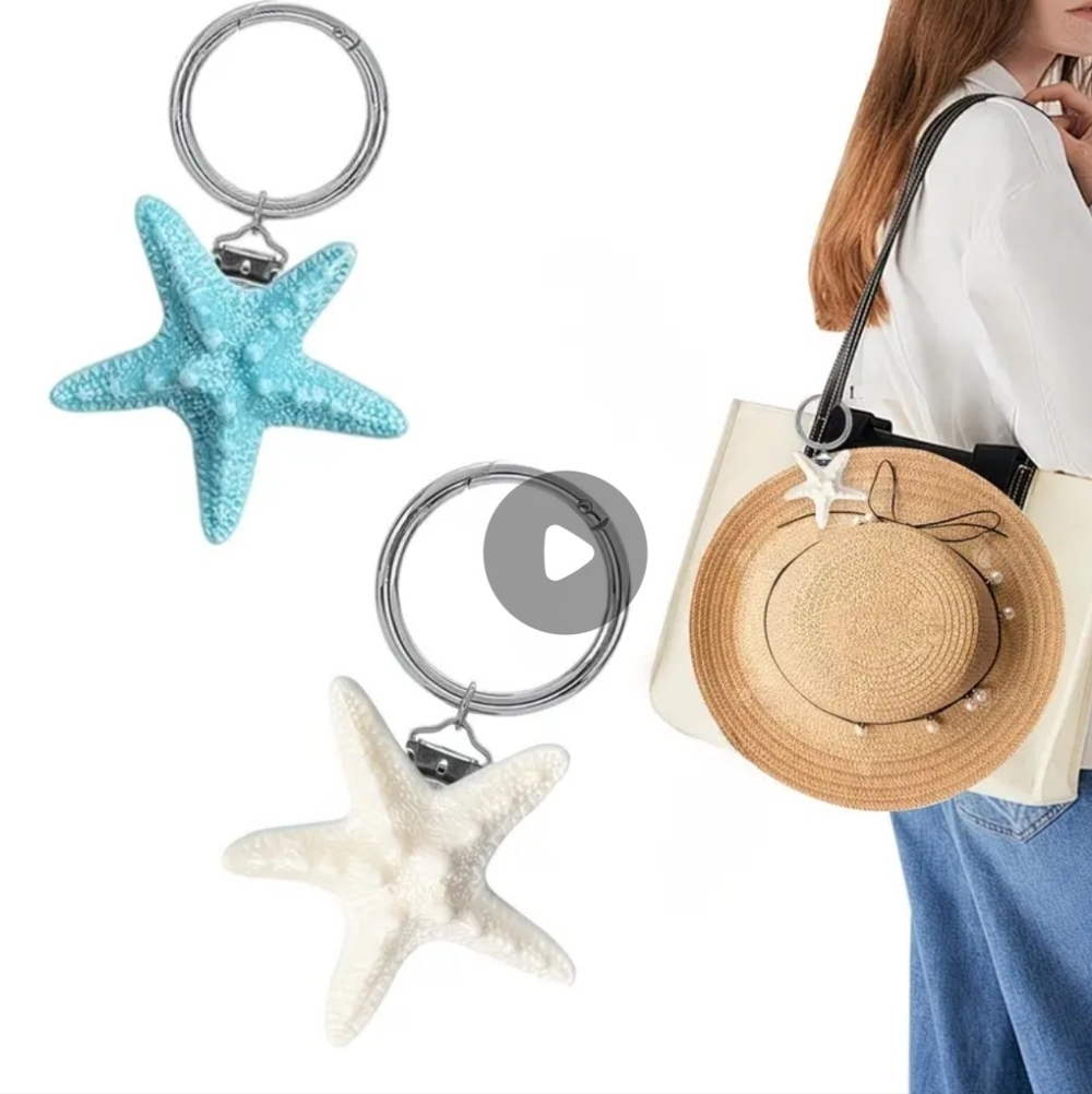 🆕️👒🏖 WHITE STARFISH HAT CLIP 🏖👒 - Picture 6 of 9